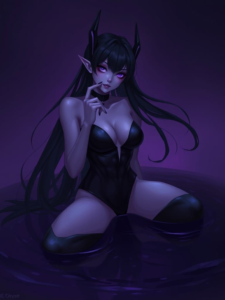 Enigmatic Character in Inky Pool: A Fusion of Fantasy and Di...