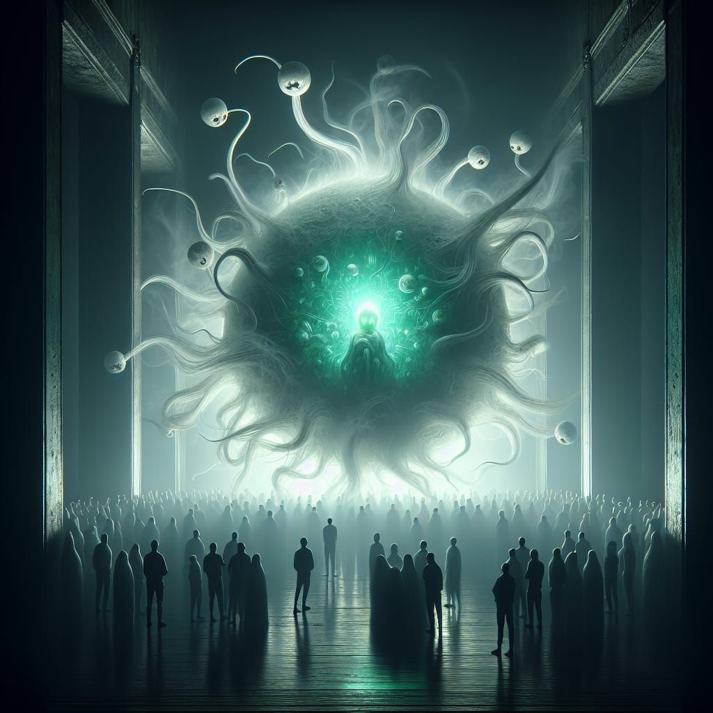 Eerie Horror Scene in Chiaroscuro Style