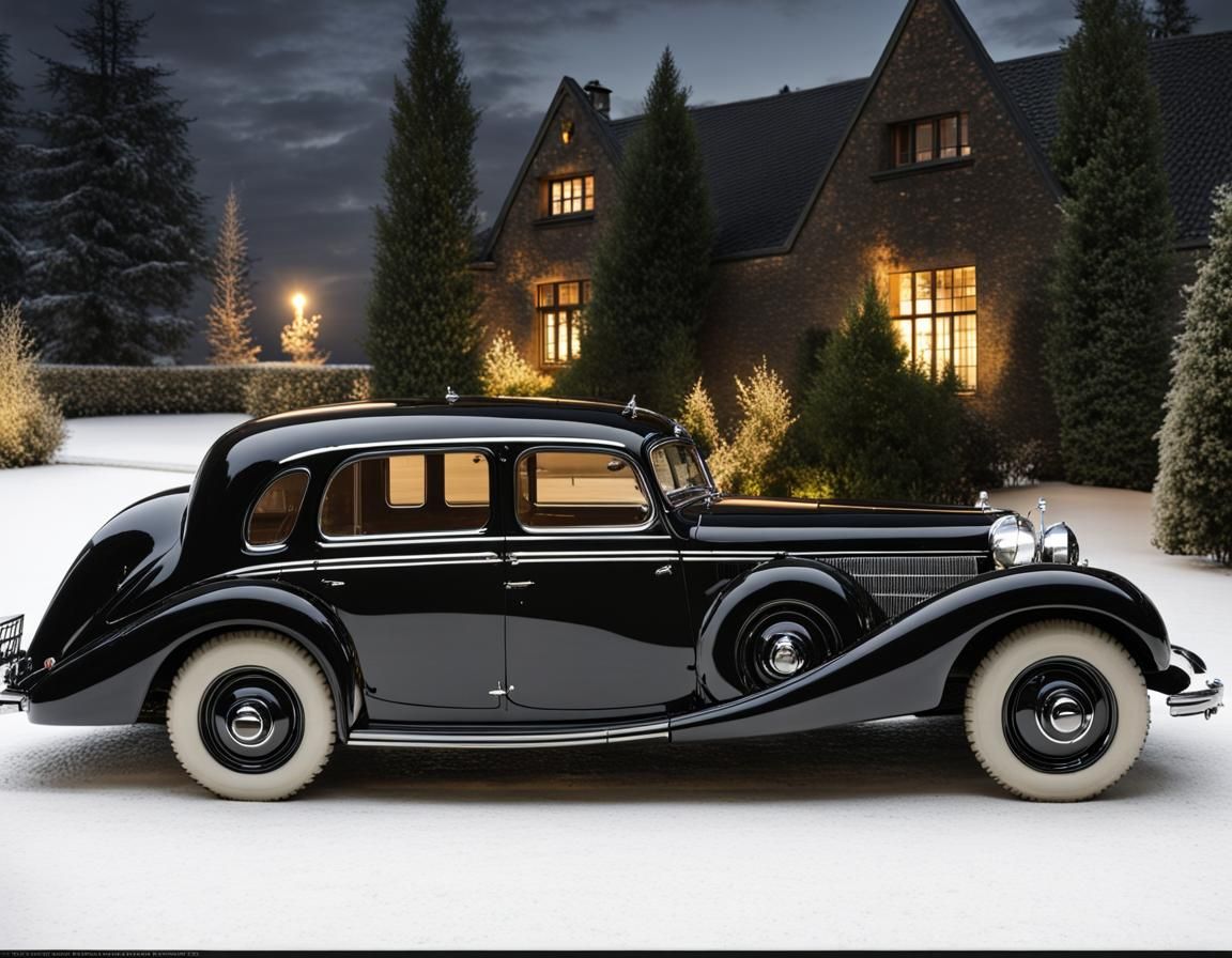 Luxury 1939 Mercedes Benz 540K Estate in the Night