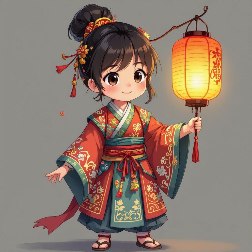 Wise Chinese Child in Tang Dynasty Hanfu