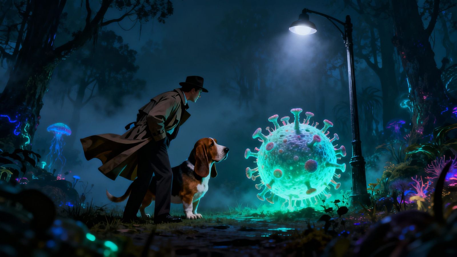 Basset Hound Detective Investigates Giant Glowing Microbe in...