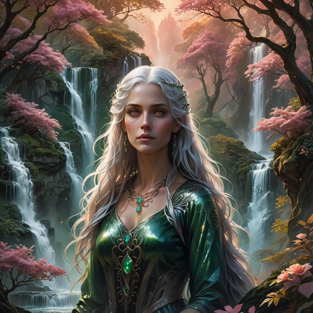 Regal Lady of Iridescent Wonder in Ethereal Glow