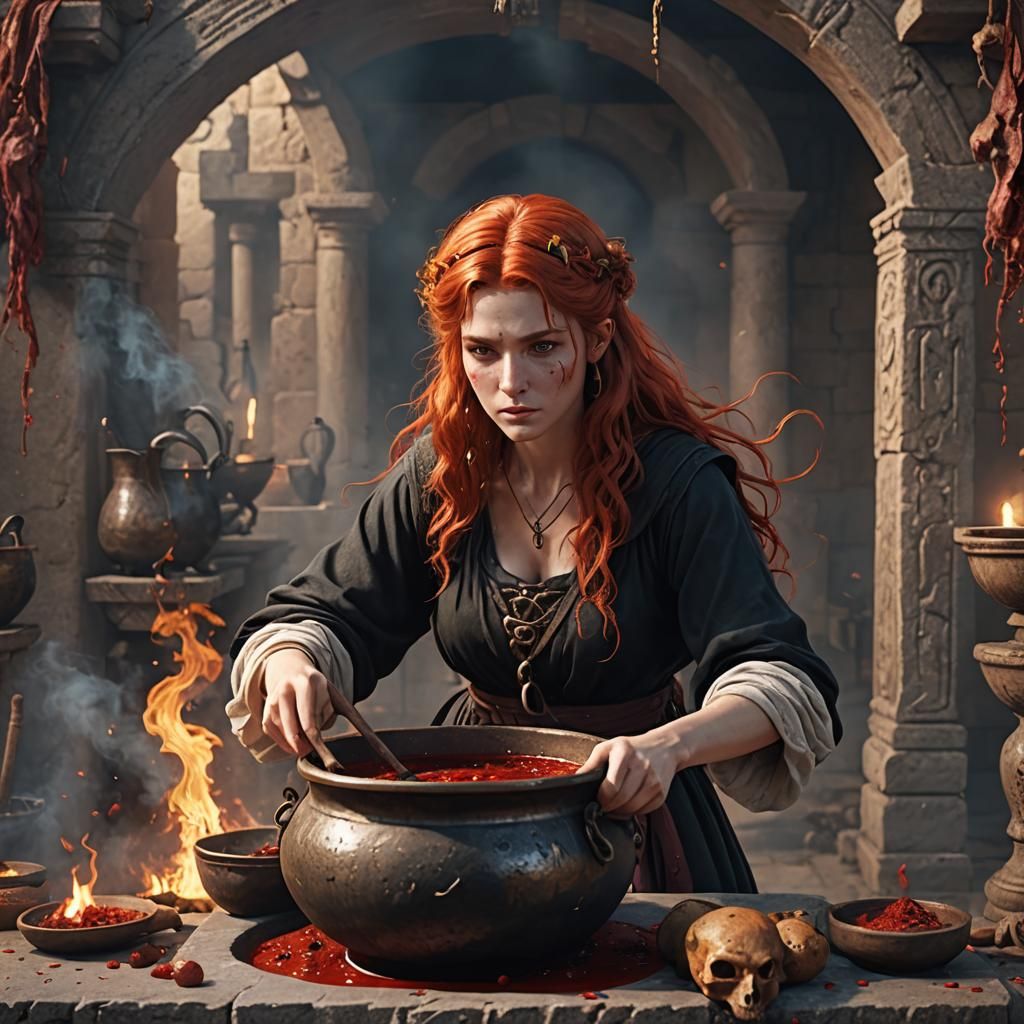 Hyper-Realistic Anime Ancient Greek Witch in 4K