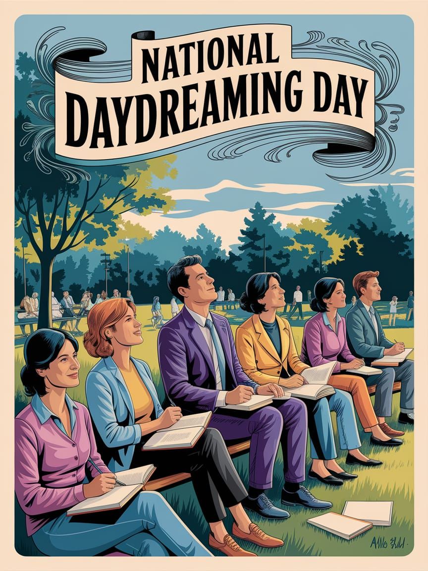 National Daydreaming Day Festival Poster in Alcohol Ink