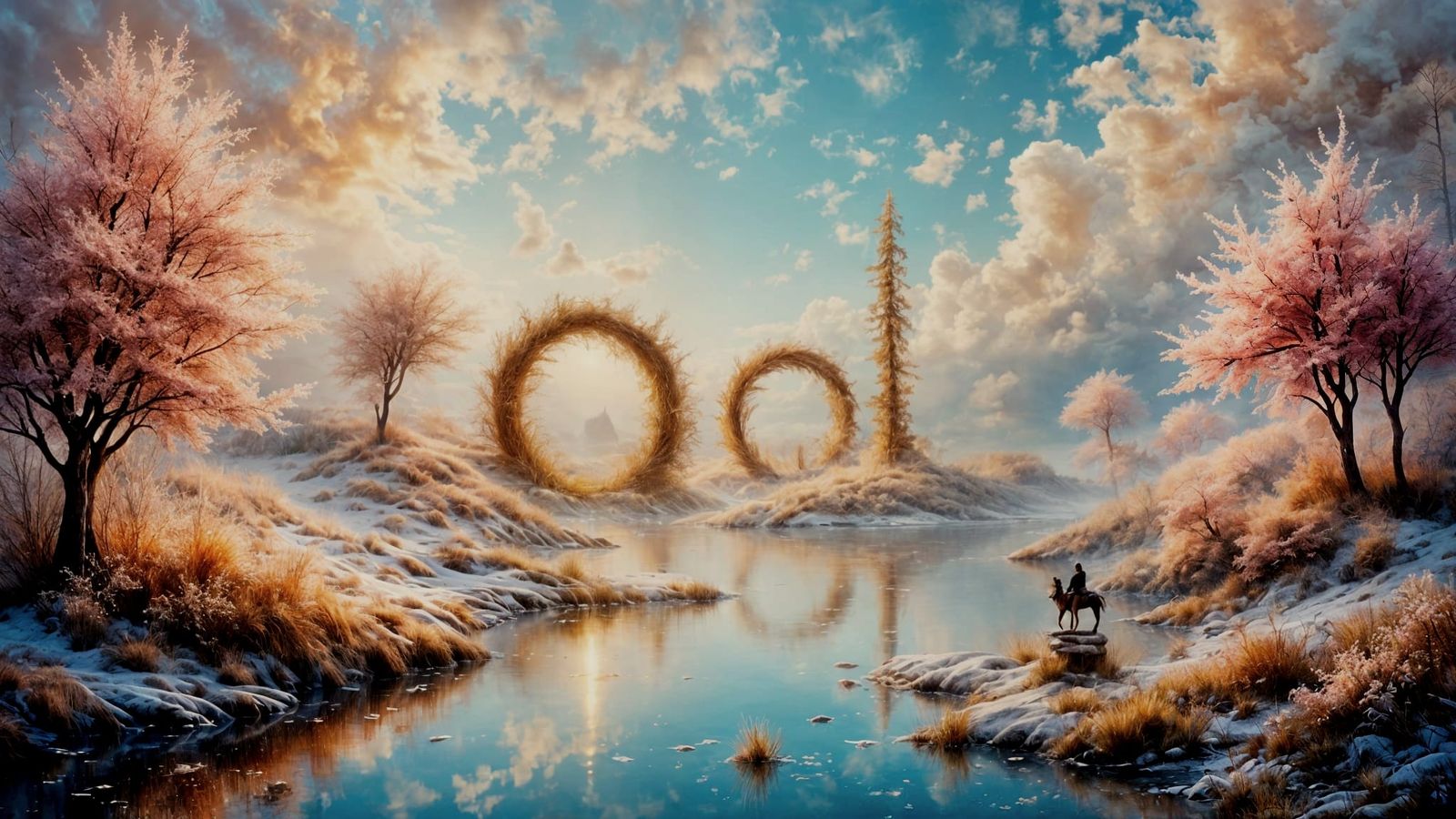 Ethereal Dreamscape with "COOL" Letters