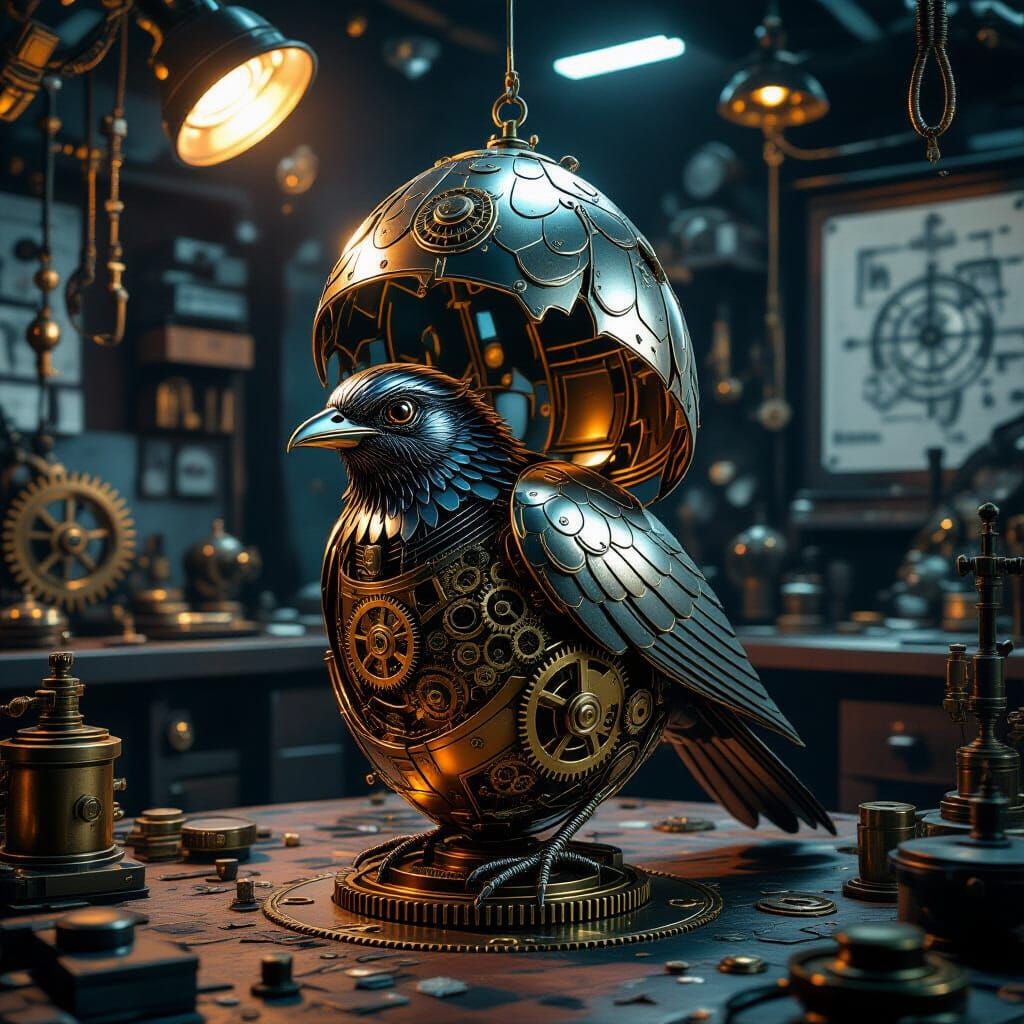 Mechanical Bird Reborn from Clockwork Chrysalis