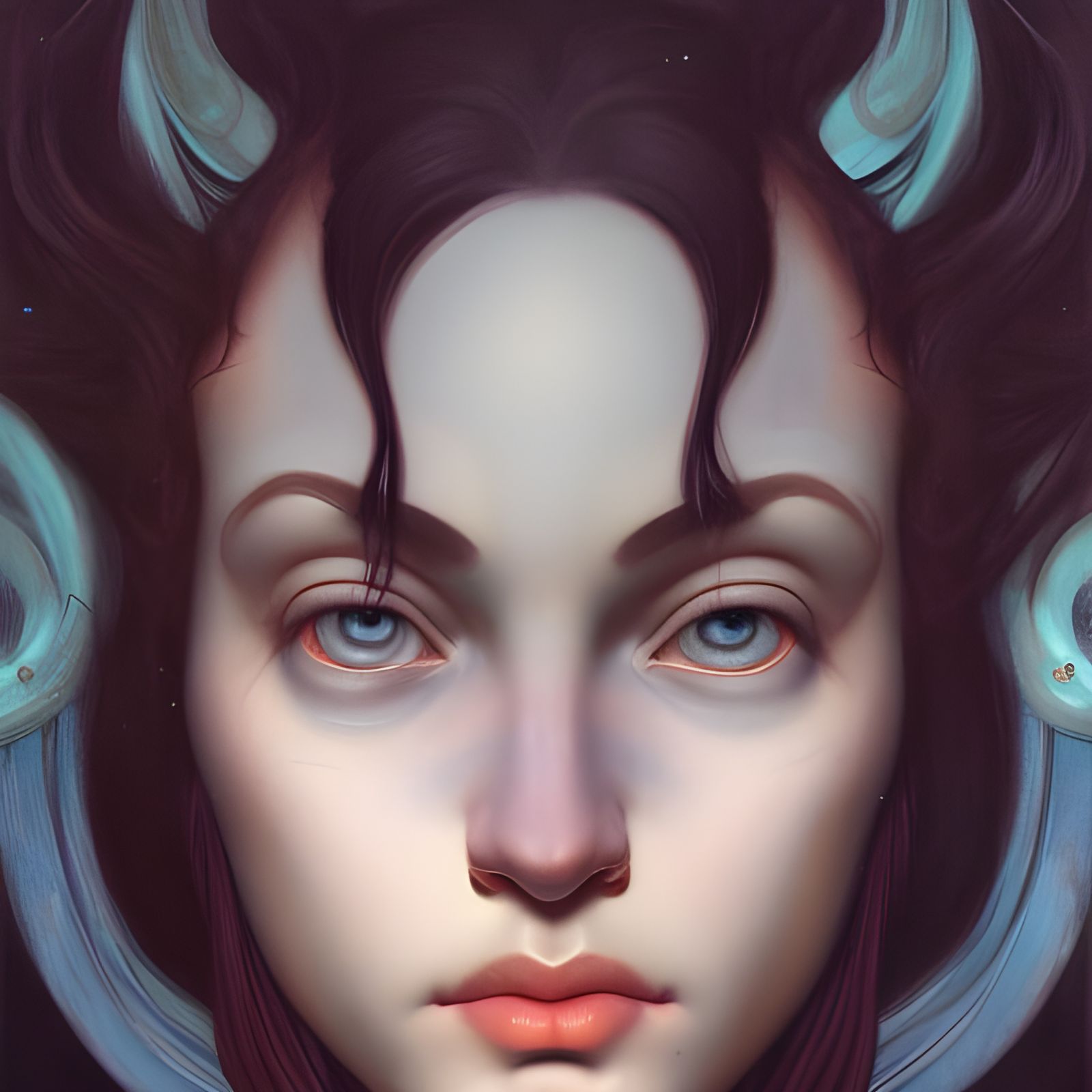 Surreal Dark Portrait in Triadic Colors