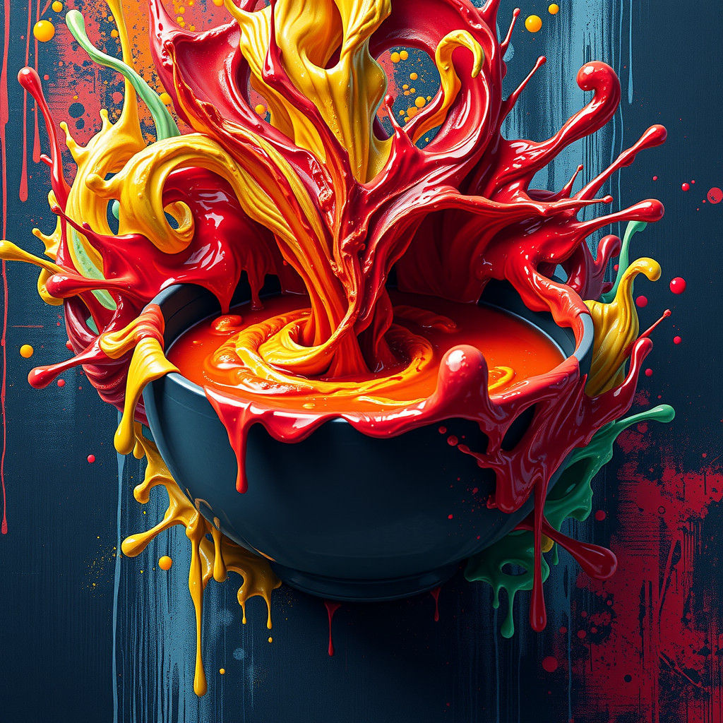 Surreal Soup Landscape in Deep, Fantasy Concept Art Style