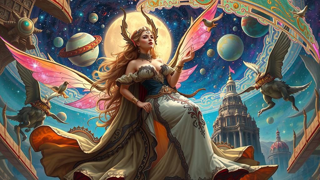 Ethereal Dreamscapes in Art Nouveau Style