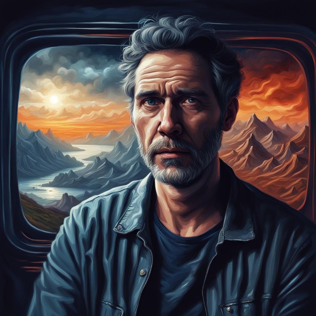 Epic Etchasketch-Inspired Portrait of a Man