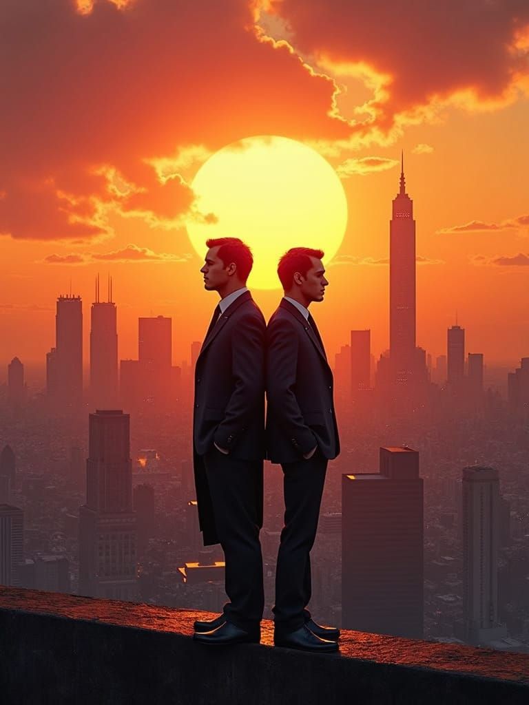 Dark Noir Batman Dominates Gotham City Skyline