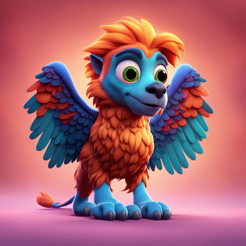 Surreal Disney-Style Griffin Concept Art in Vibrant 4K