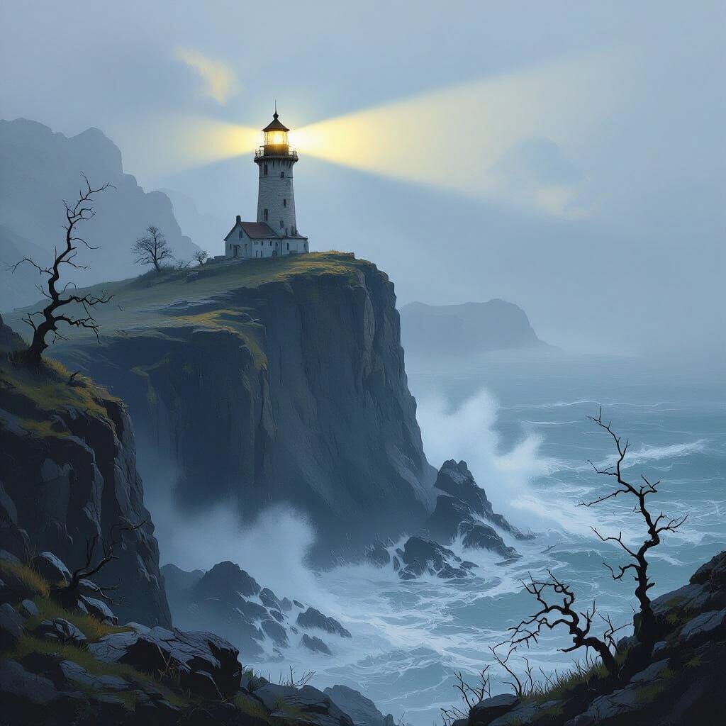 Lighthouse Guiding Ships Through Stormy Seas