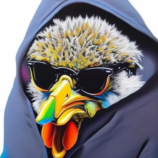 Vibrant Street Chicken in Graffiti Style