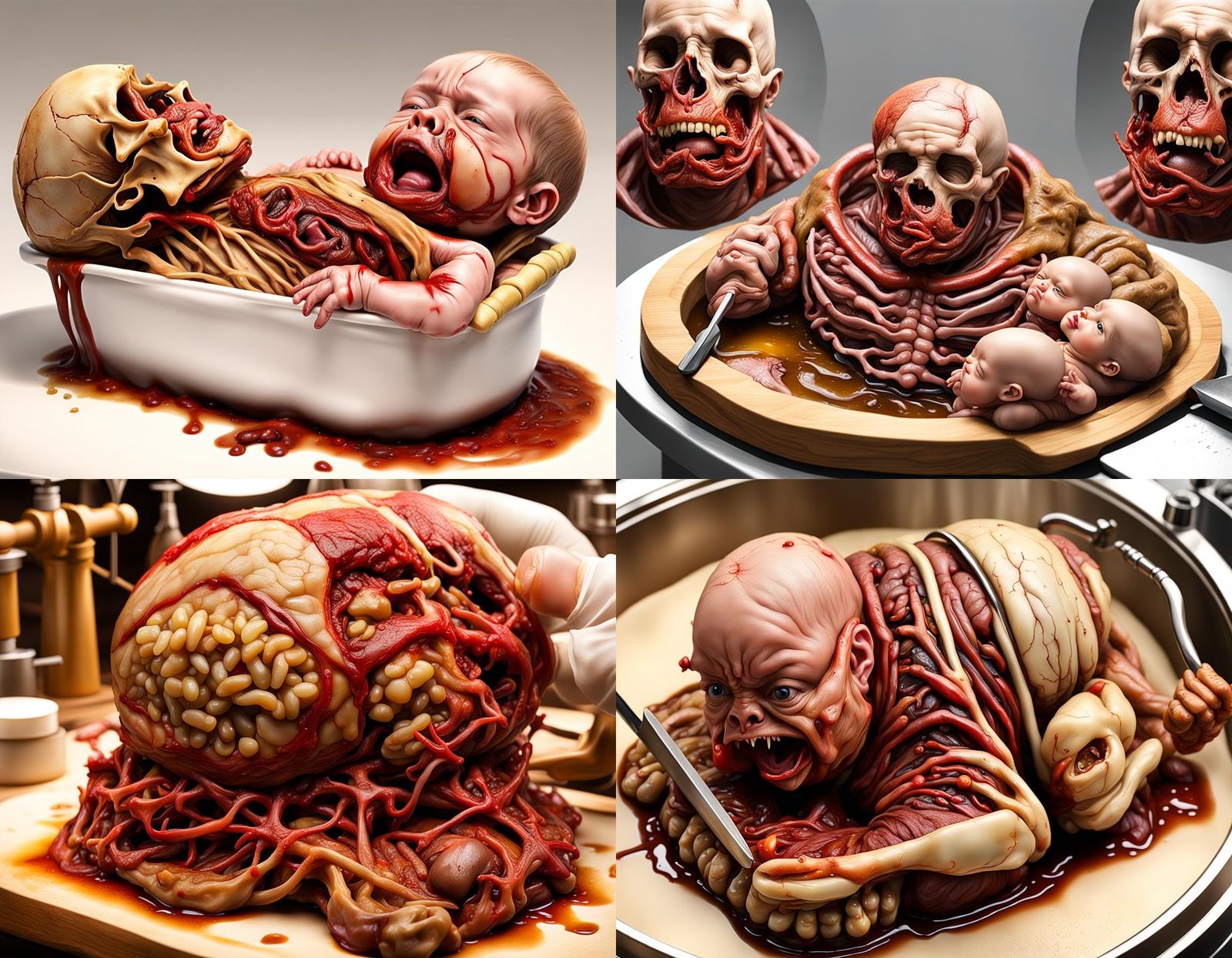 Vivisection of a Sacred Infant in a Disgusting, Photorealist...