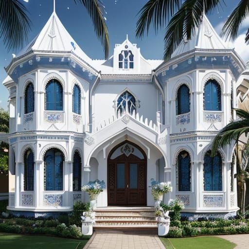 Magical Starry Night Villa with Art Deco Motifs