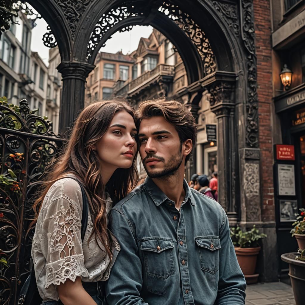 Loving Couple in Hyperrealistic HDR