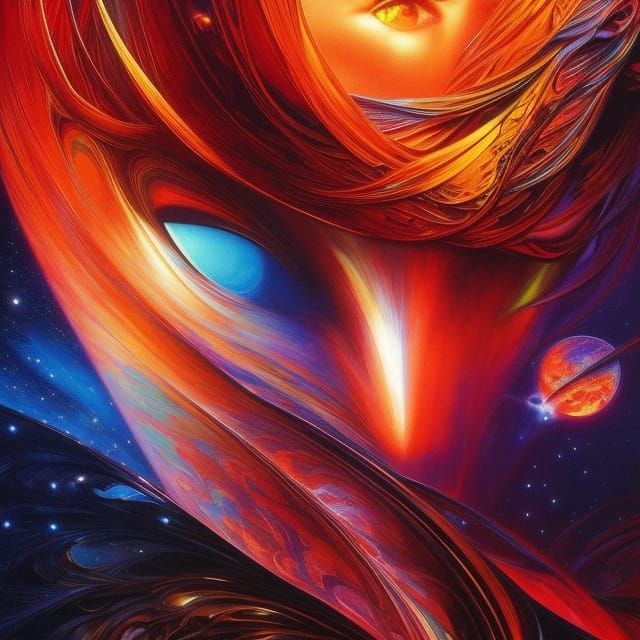 Colorful Anime Digital Painting in Synthwave Style