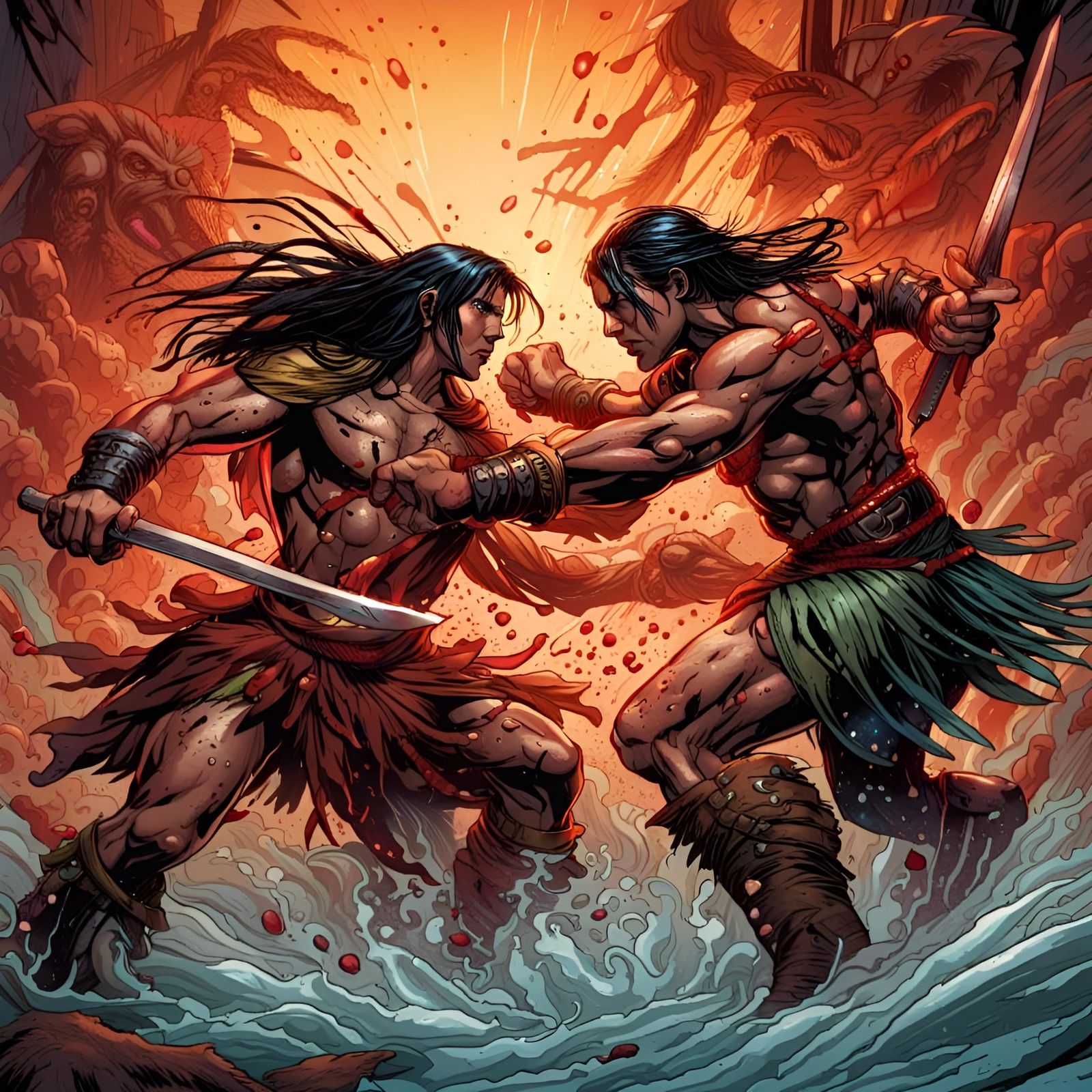 Amazonian Warriors Engage in Epic Combat