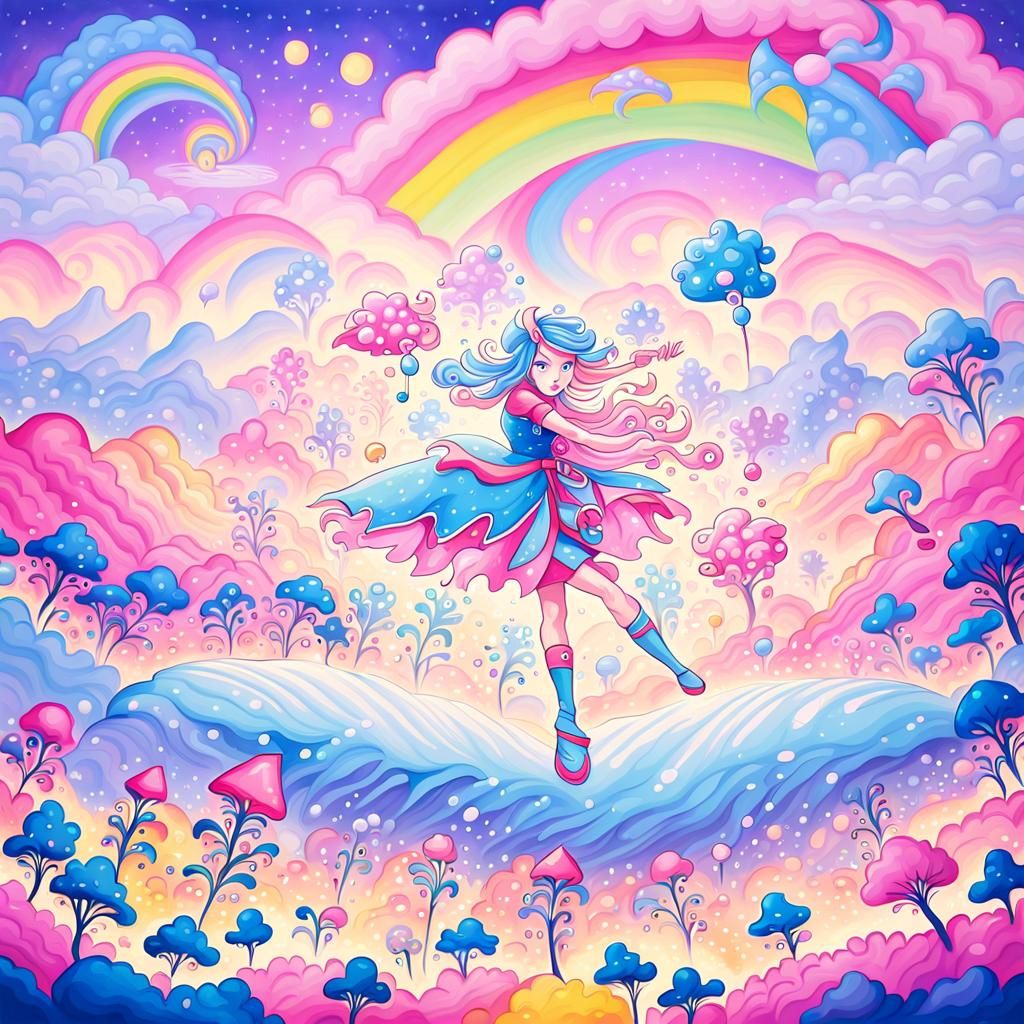 Vibrant Gouache Art of Whimsical Rice Pilaf Battle