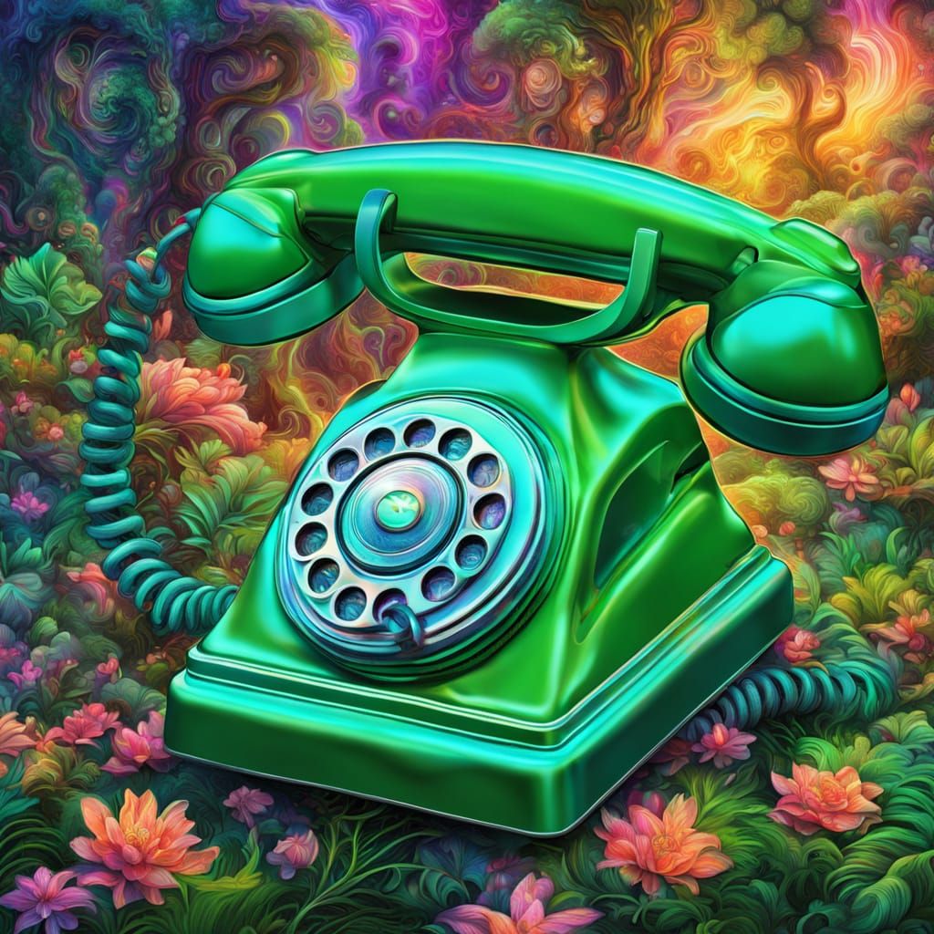 Surreal Forest Bliss in Vibrant Green Hues