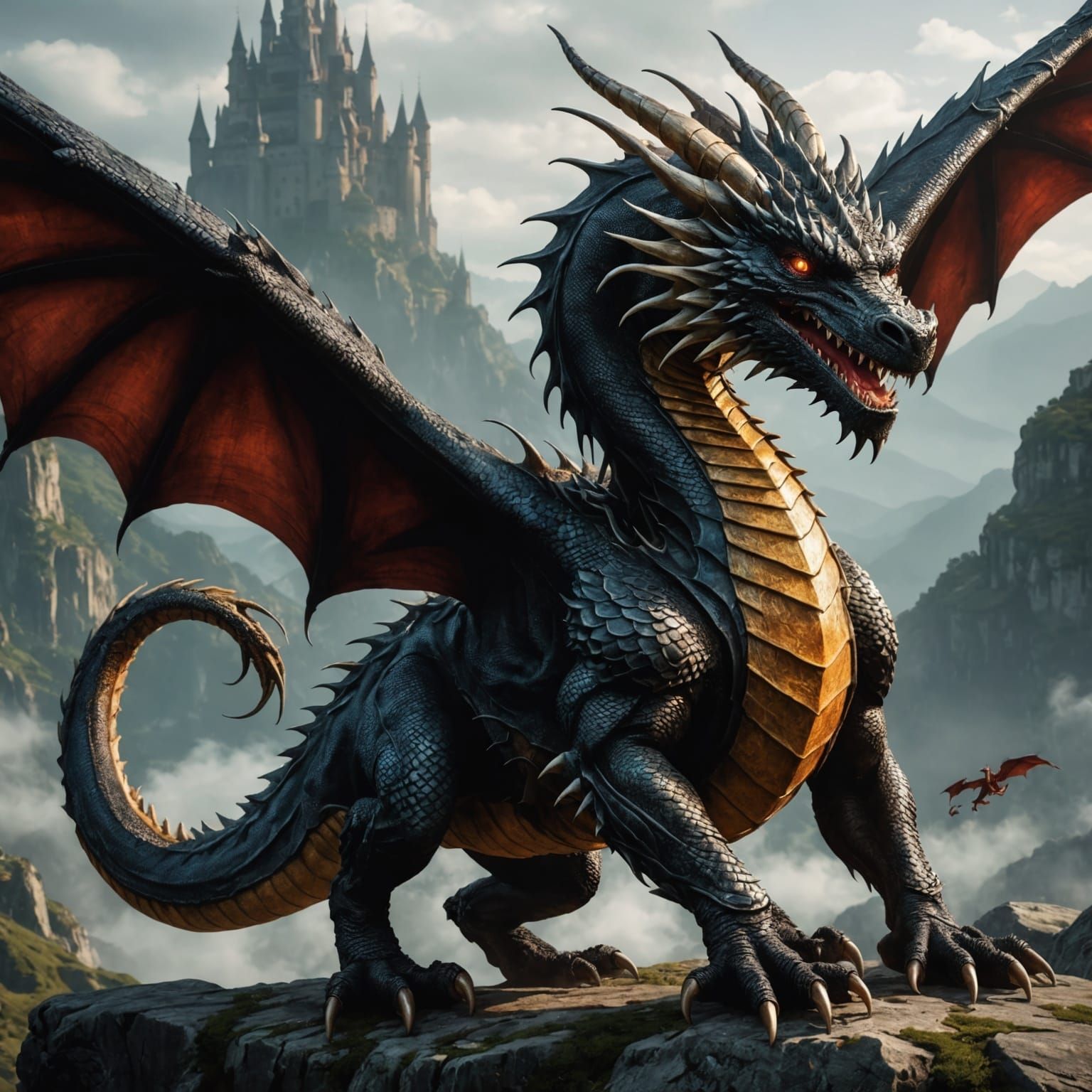 Ancient Mythical Dragon Revealed in Fiery Splendor