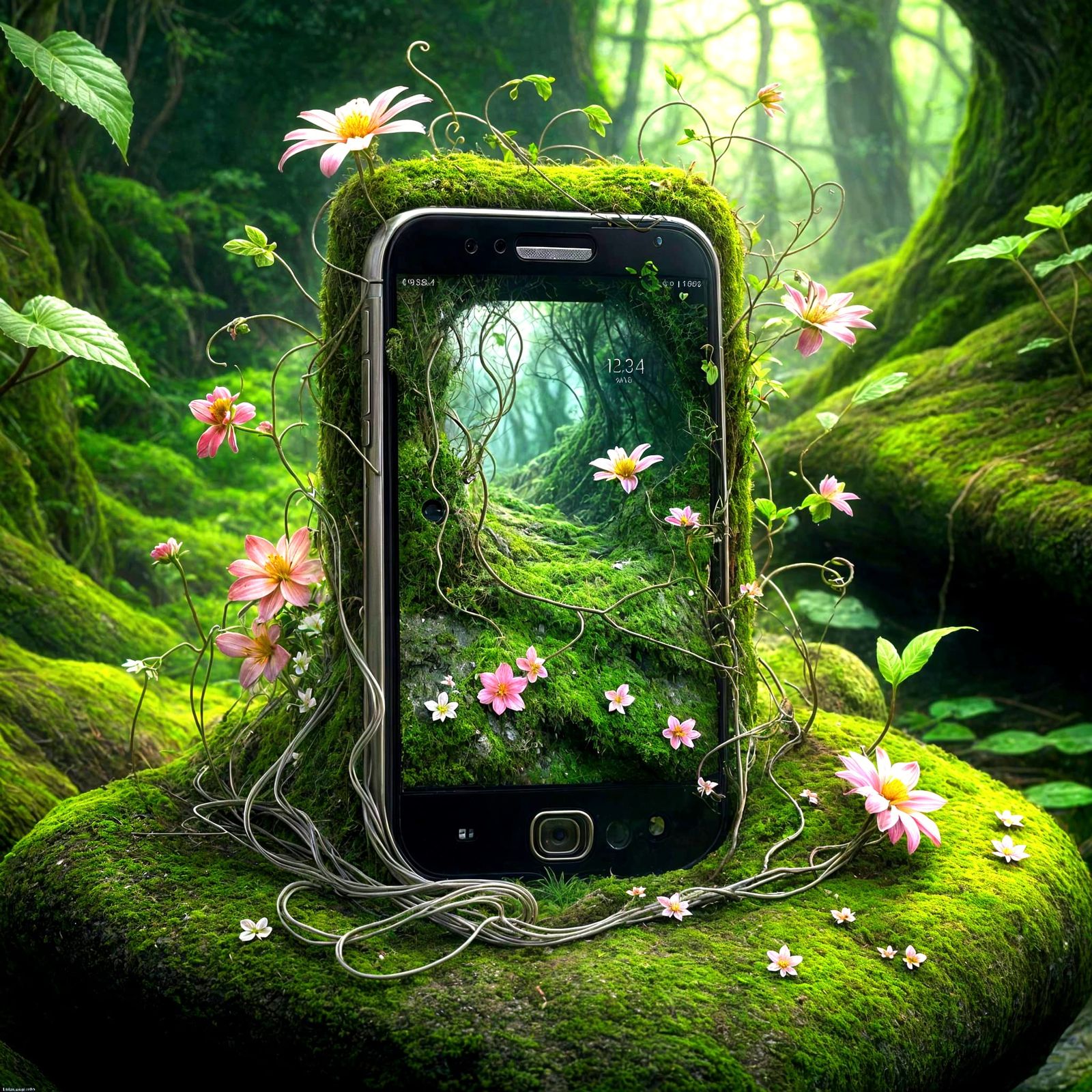 Nature Reclaims Technology: Vines Grow From Smartphone