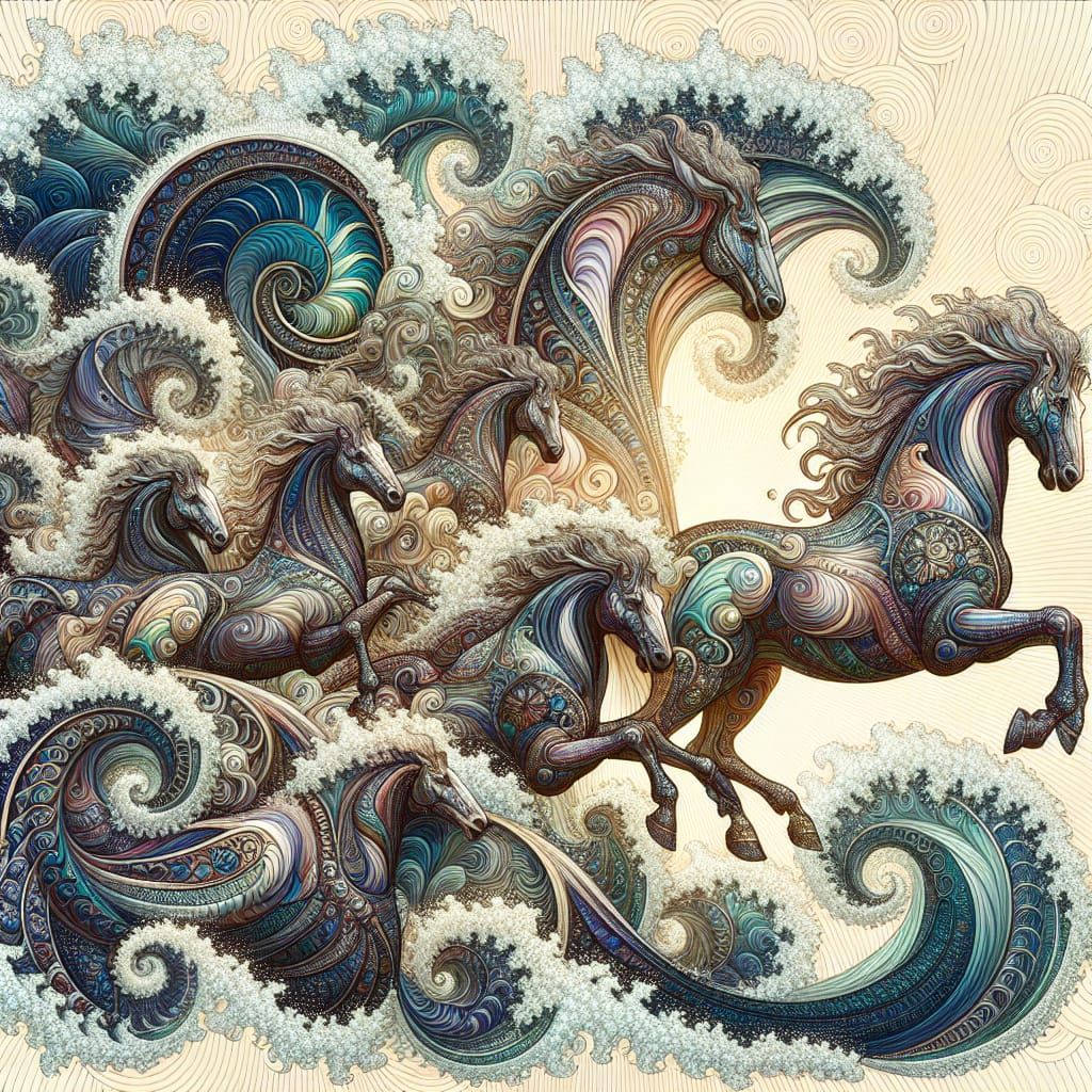 Neptune, God of the Sea, Reigns Supreme with Art Nouveau Hor...