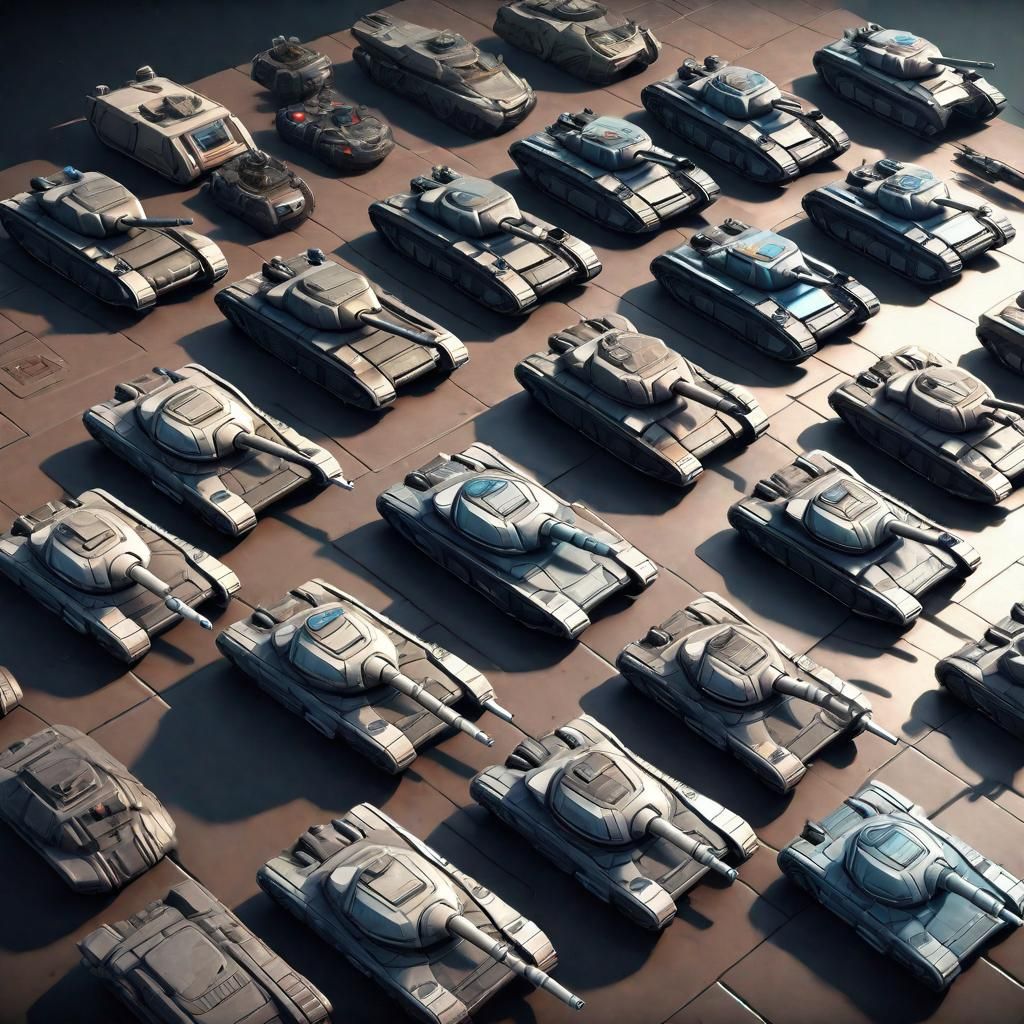 A collection of model tanks