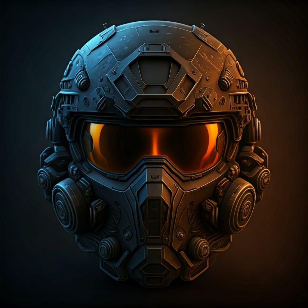 Futuristic Military Helmet with Tactical Gear in 3D