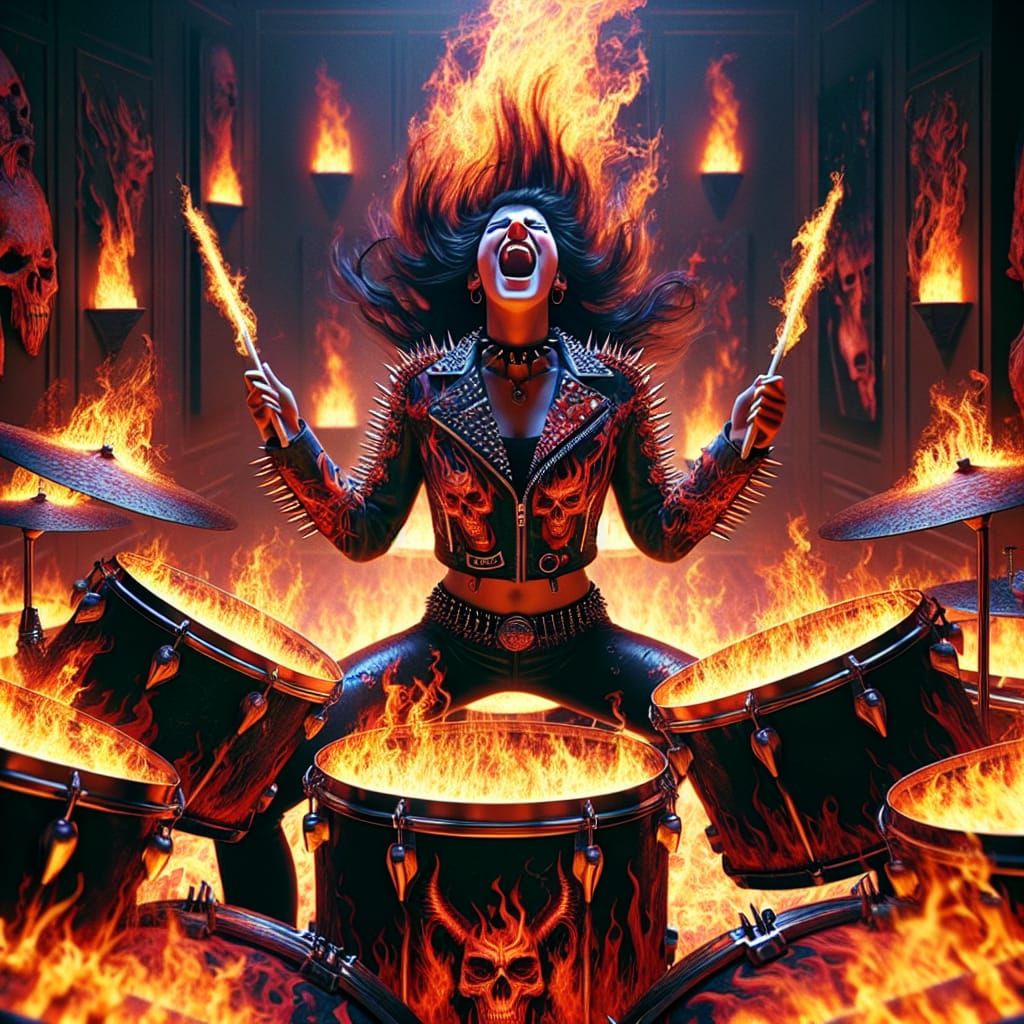 burning drummer
