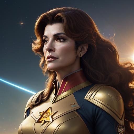 Cyberpunk Warrior Princess in Vibrant Caramel Light