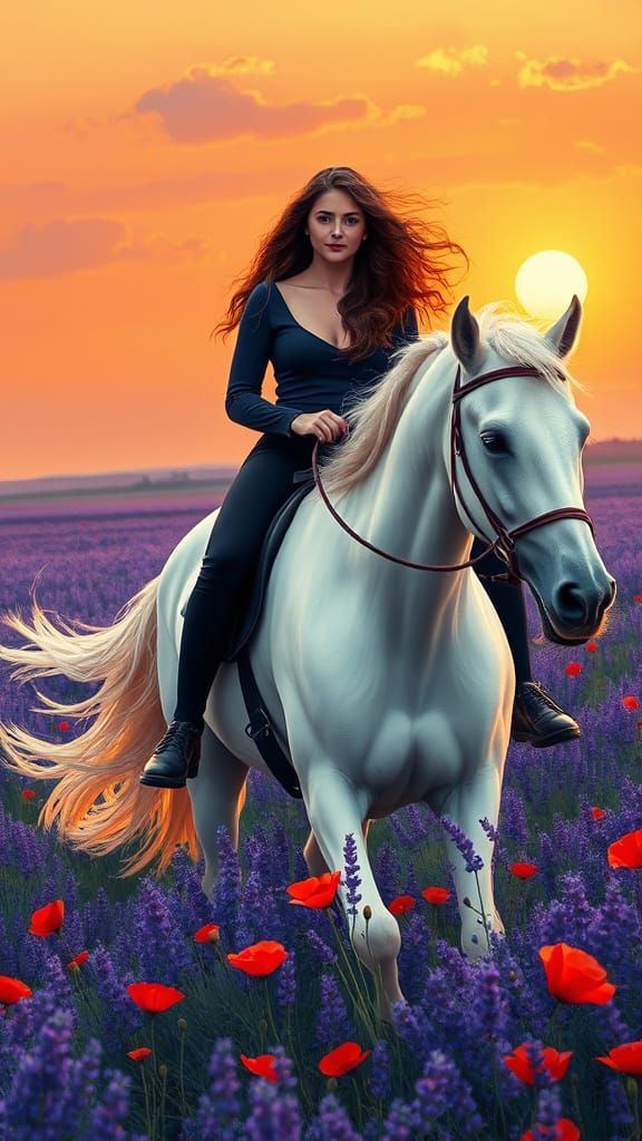 Rider of the Golden Field in Impressionist Painterly Style