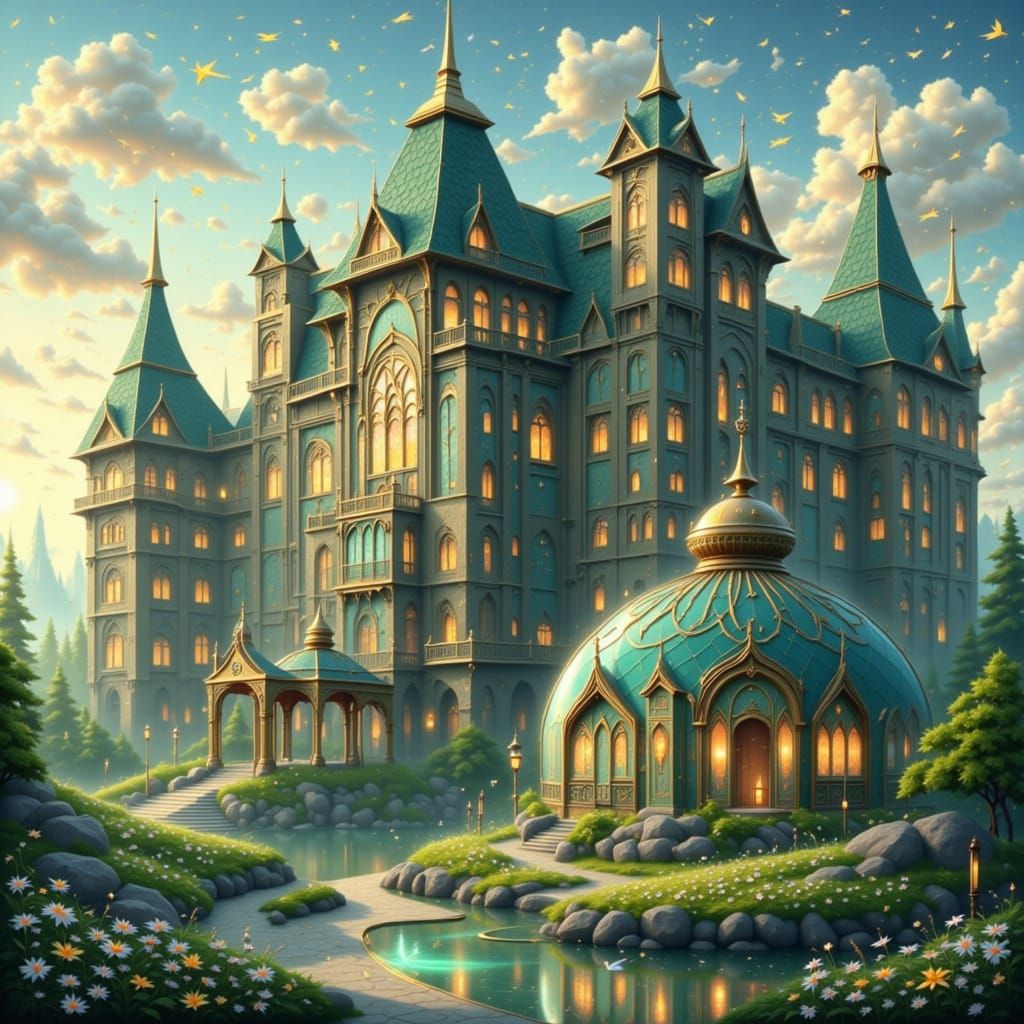 The new hotel, an emerald-and-ivory sprawling mansion with s...