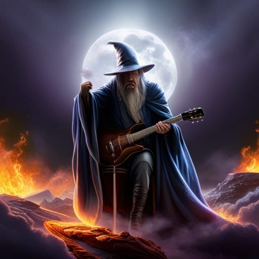 Gandalf Shreds on Electric Guitar in Space