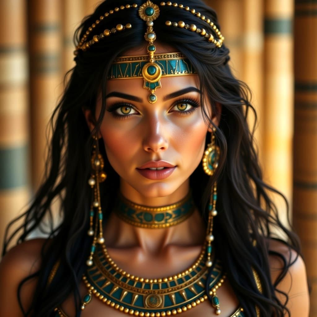 Stunning Egyptian Queen in Ancient City