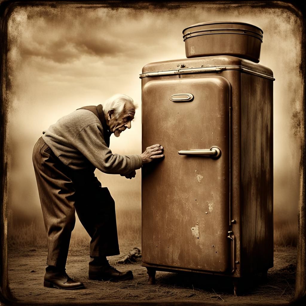 Vintage Man Discovers Distorted Frightened Refuge Behind Ant...