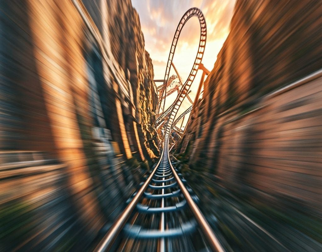 Rollercoaster Plunge: A Hyper-Realistic POV Shot