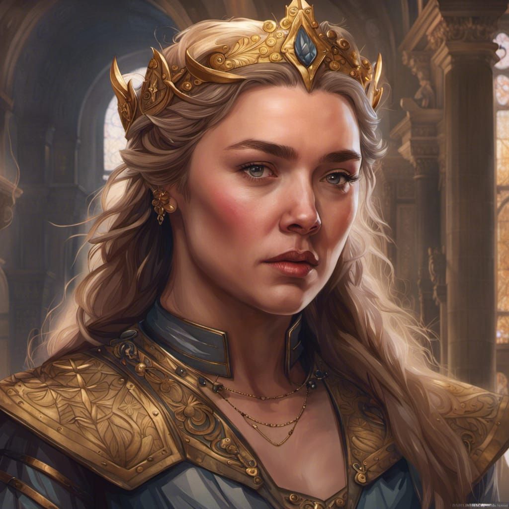 Medieval Queen with Pointed Ears in Triadic Colors