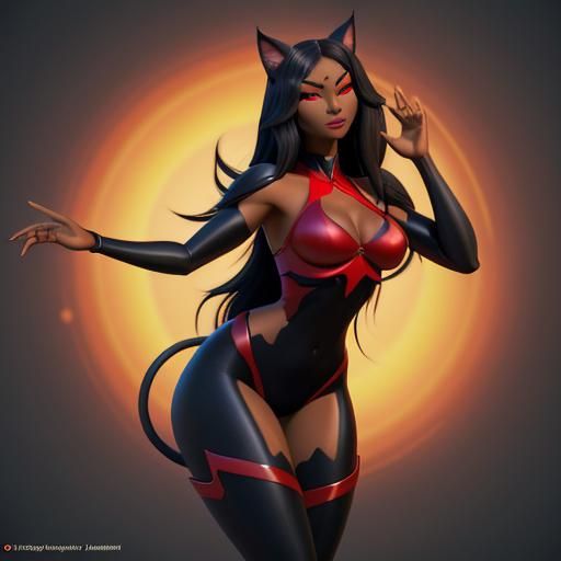 Pixar-Inspired Asian Cat Girl Concept Art