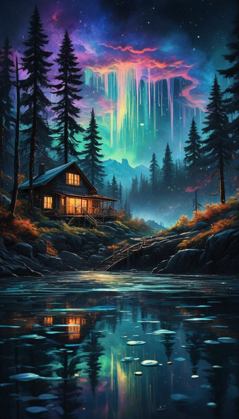 Ethereal Nebula Dreamscape with Celestial Blooms