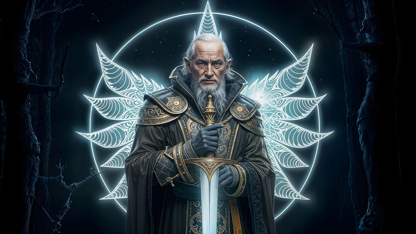 Ethereal Lunar Knight in Dark Forest