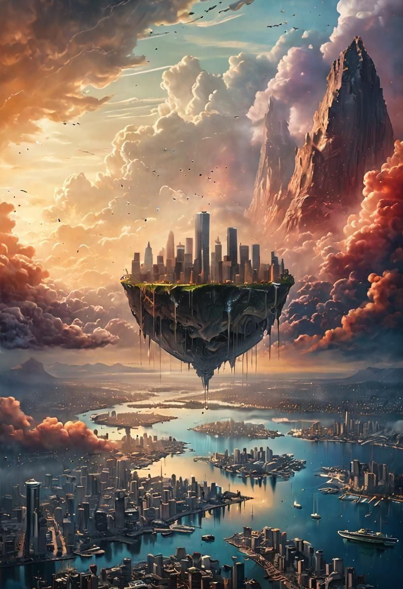 Iconic New York City Skyline at Sunset