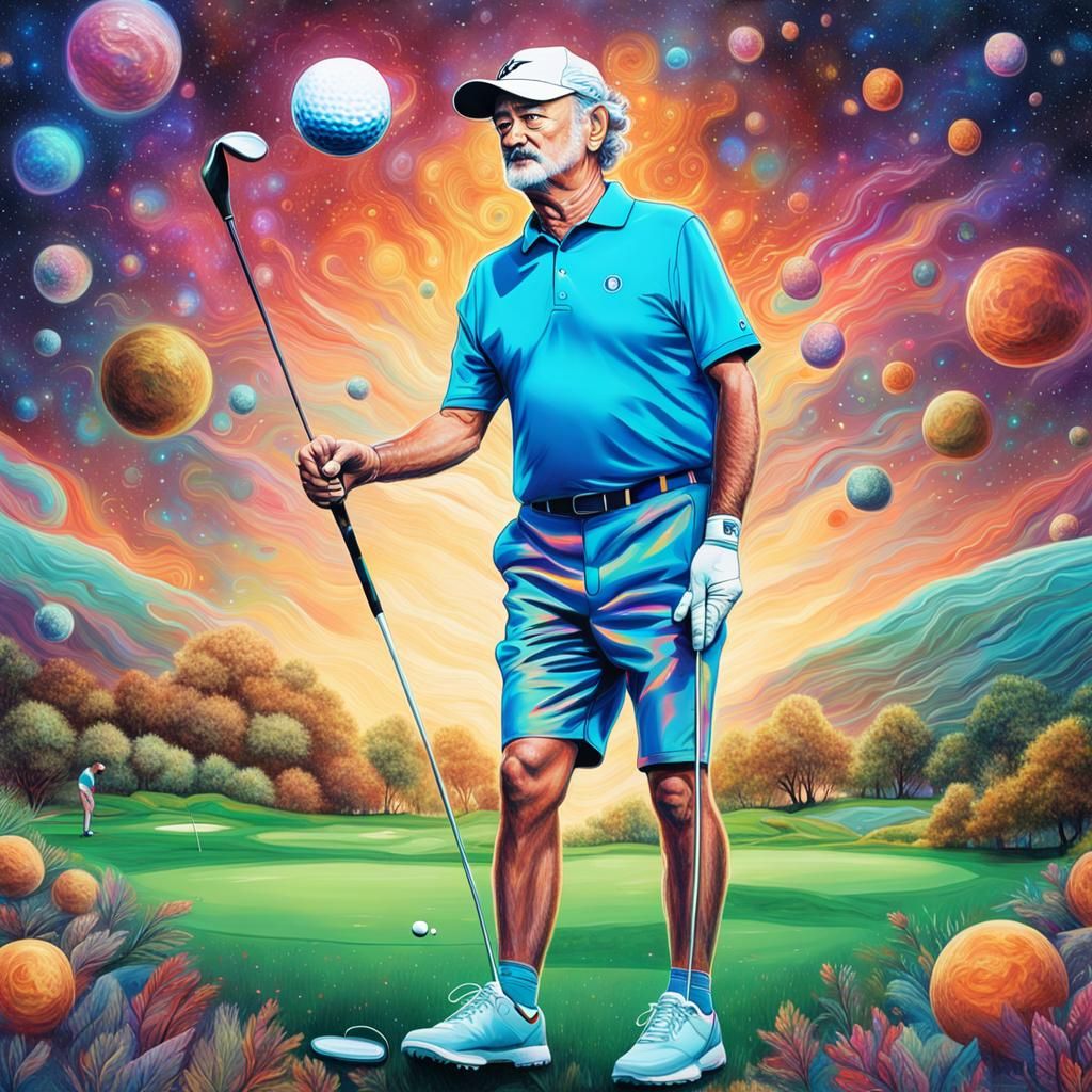 Bill Murray Tees Off in Cosmic Golf Hologram