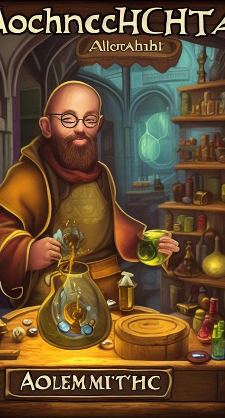 Mystical Alchemist in Ancient Laboratory