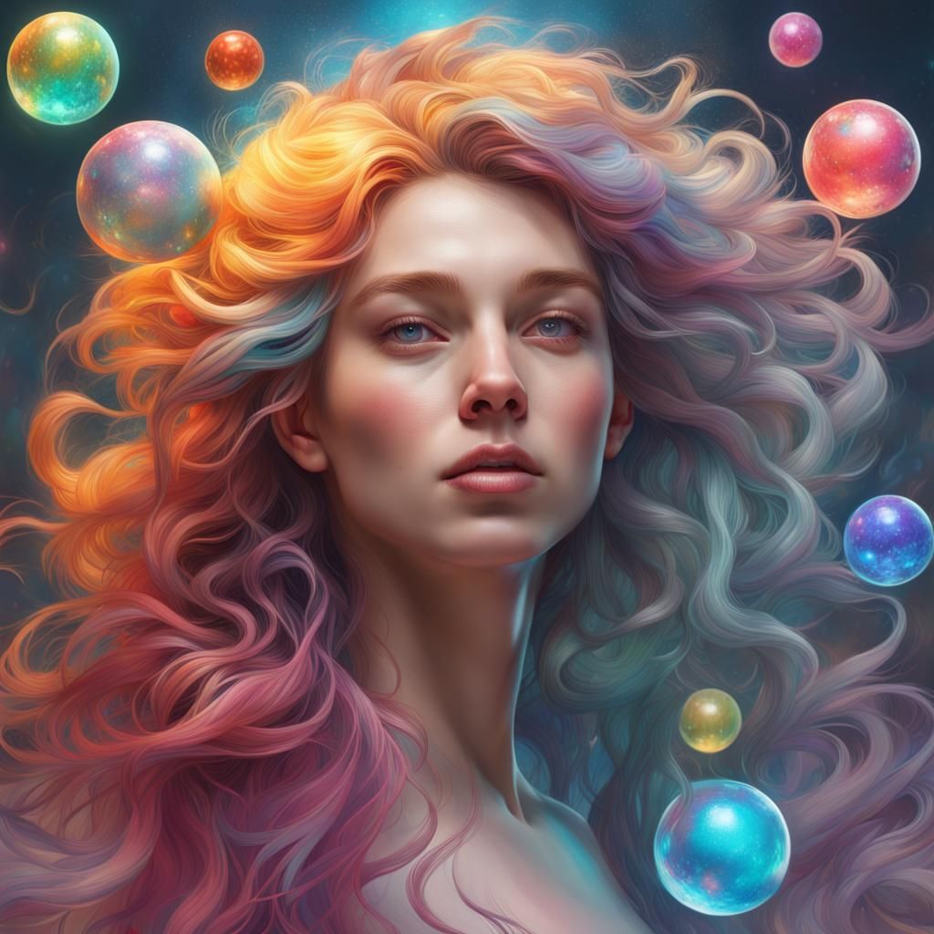Celestial Alchemy: Intricately Detailed Portraits in Vibrant...