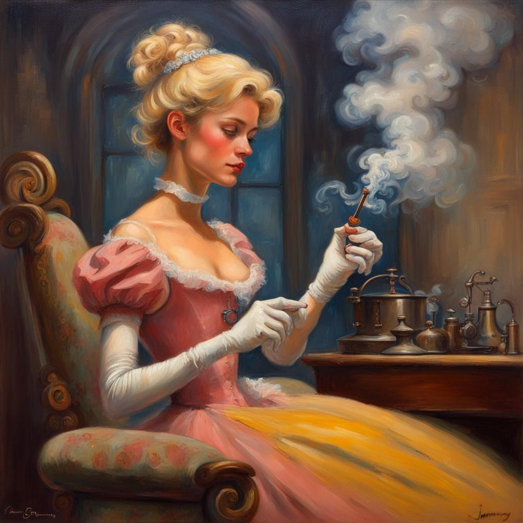 Whimsical Cinderella in a Smoky Atmosphere