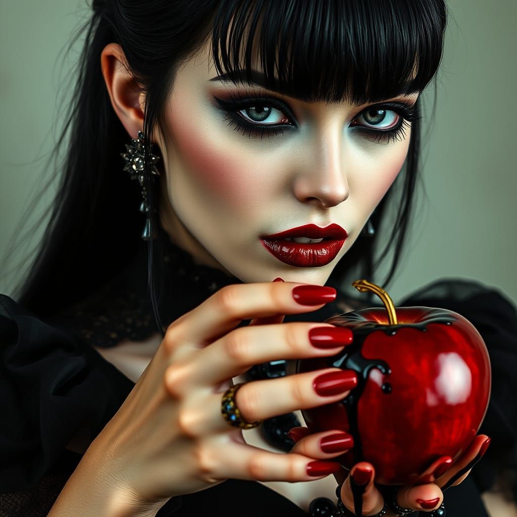 Dark Gothic Beauty Offers Poisoned Apple