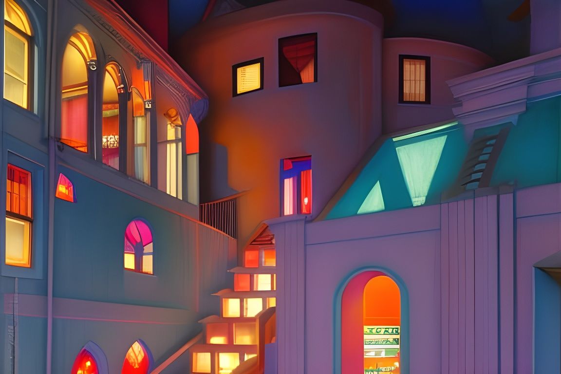 Cityscape View Inspired by Renaissance Masters