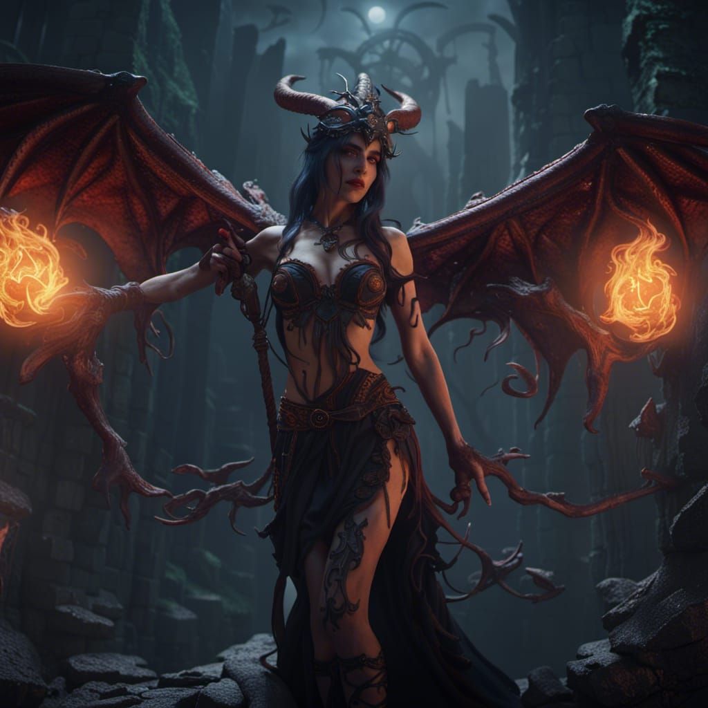 Dark Fantasy Lilith in Intricate Detail